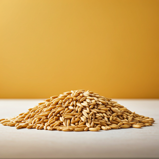 Golden oat grains